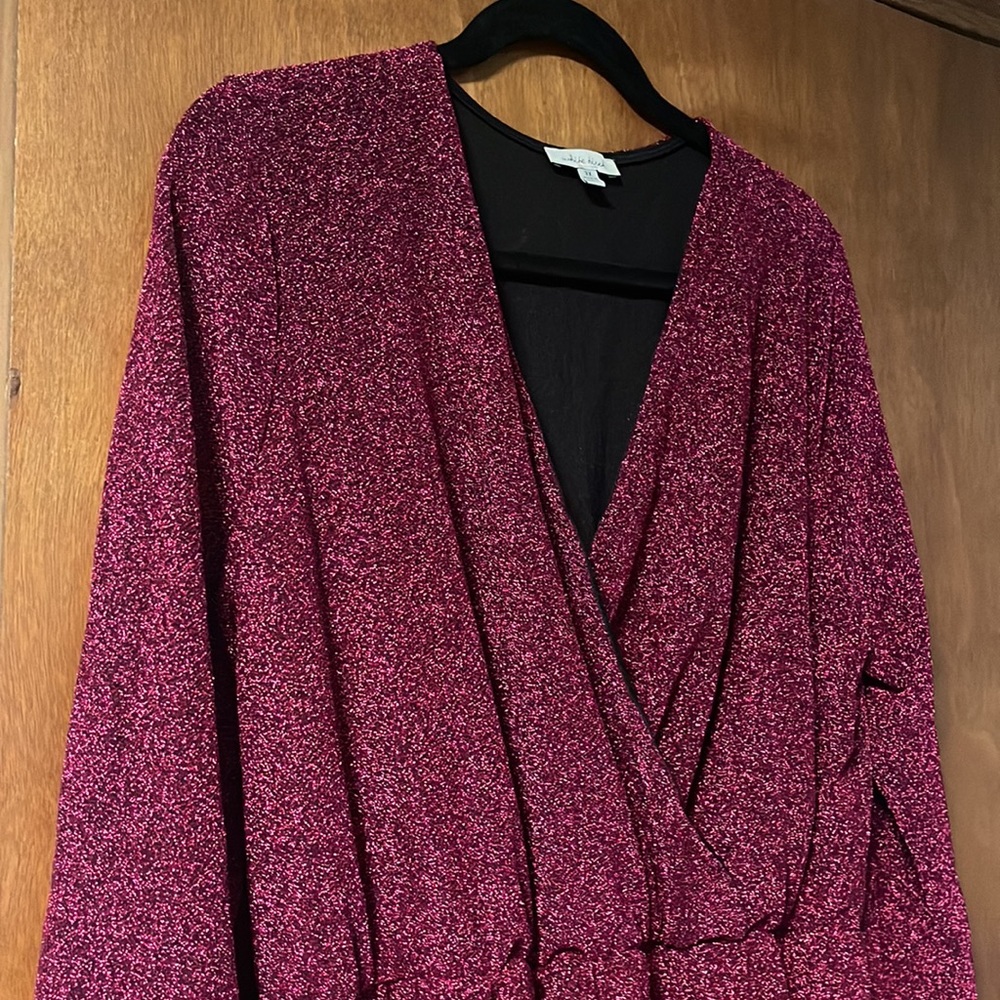 NWOT White Birch Magenta Glitter Dress
